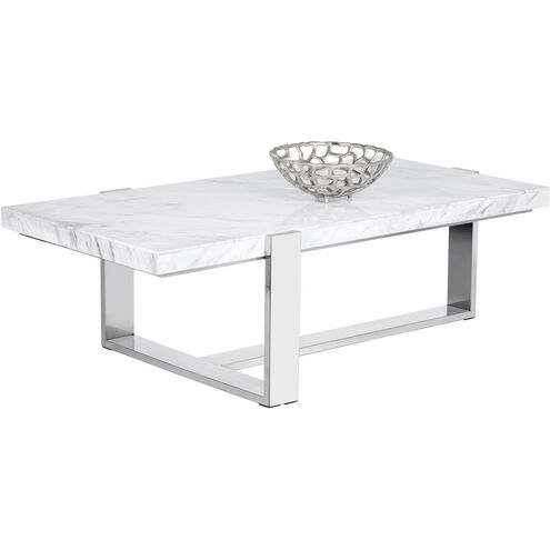 Tribecca 50 X 26 inch White / Polished Coffee Table